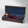 Rosewood Gavel w/ Band, Sound Block & Wood Box (12"x5 1/2"x3")